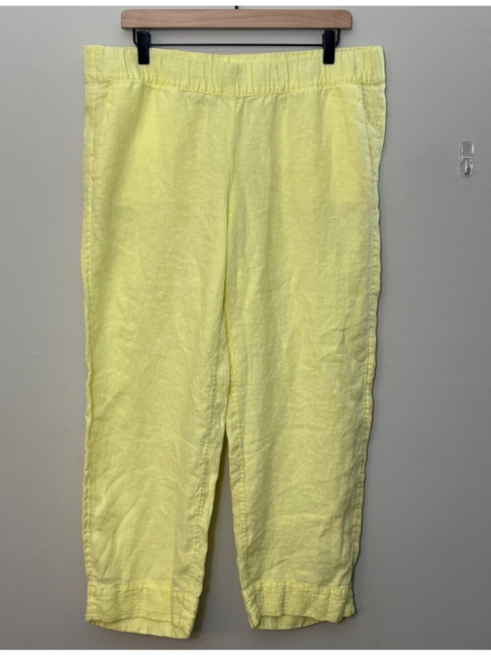 J.Jill Garment Dyed Linen Yellow Pull-On Pure Jill Relaxed-Fit High-Rise Pants